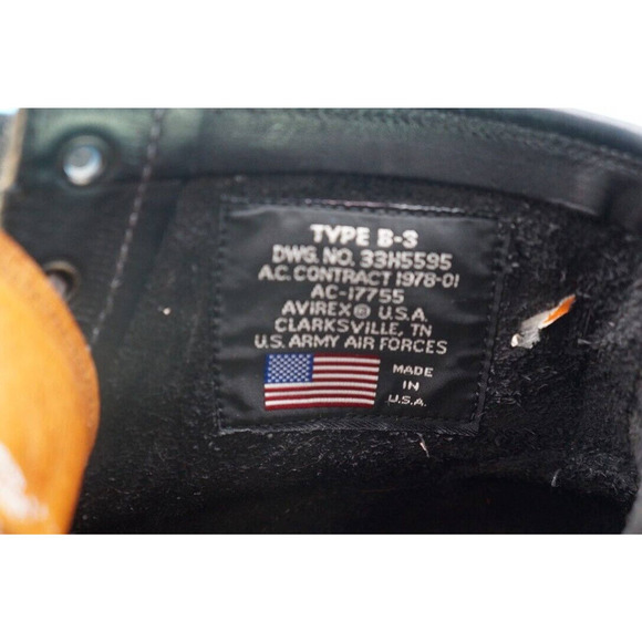 Vintage AVIREX US Army Air Force Type B-3 lace up black Ankle boots 1970s